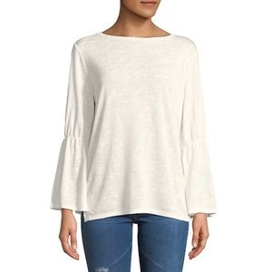 Anthropologie Sanctuary Bell Sleeve Shirt White